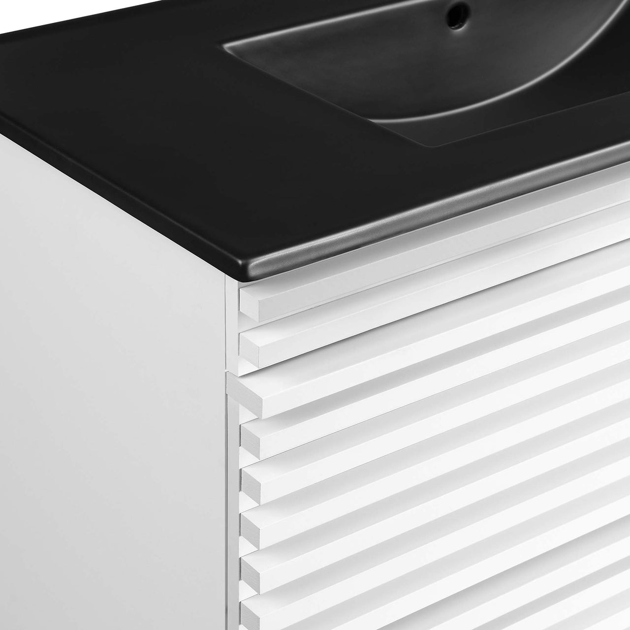 Ventra Floating Vanity Unit, Large, White & Black