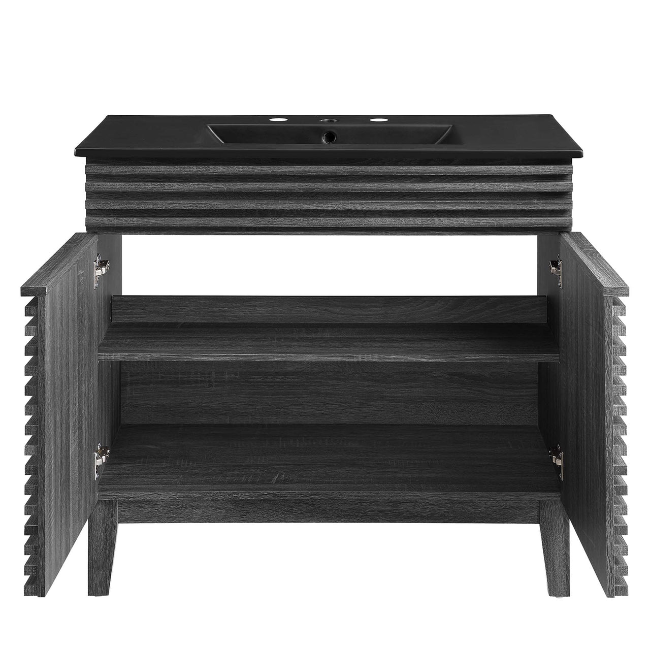 Ventra Vanity Unit, Large, Charcoal & Black