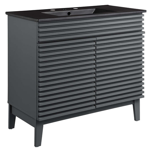 Ventra Vanity Unit, Large, Gray & Black