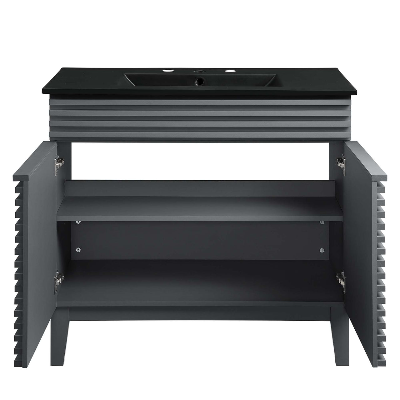 Ventra Vanity Unit, Large, Gray & Black