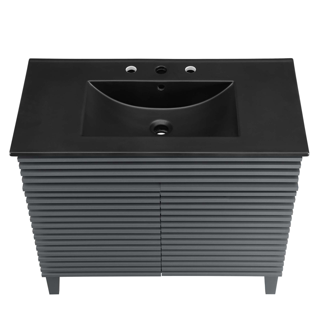 Ventra Vanity Unit, Large, Gray & Black