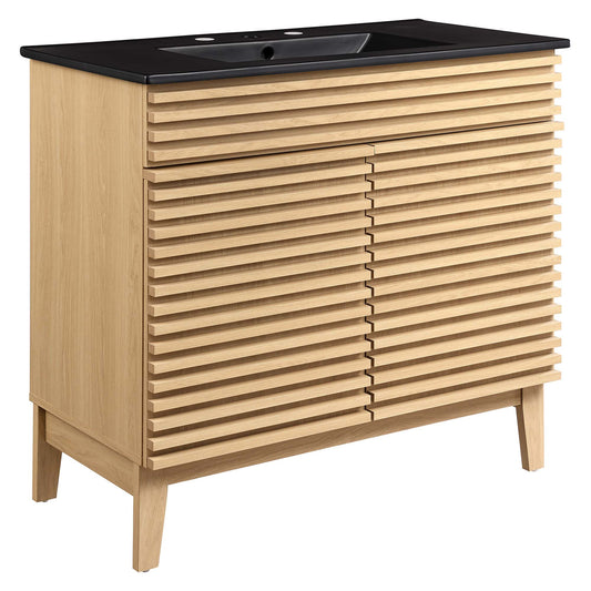 Ventra Vanity Unit, Large, Oak & Black