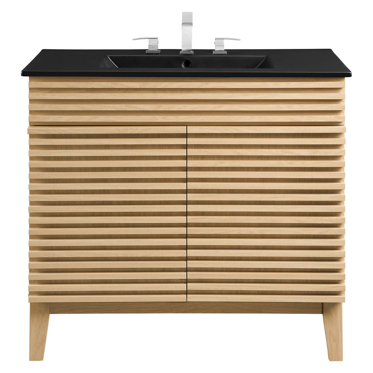 Ventra Vanity Unit, Large, Oak & Black