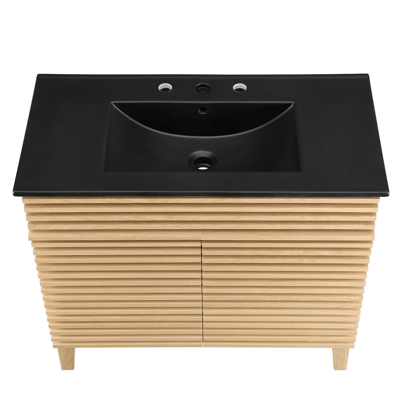 Ventra Vanity Unit, Large, Oak & Black