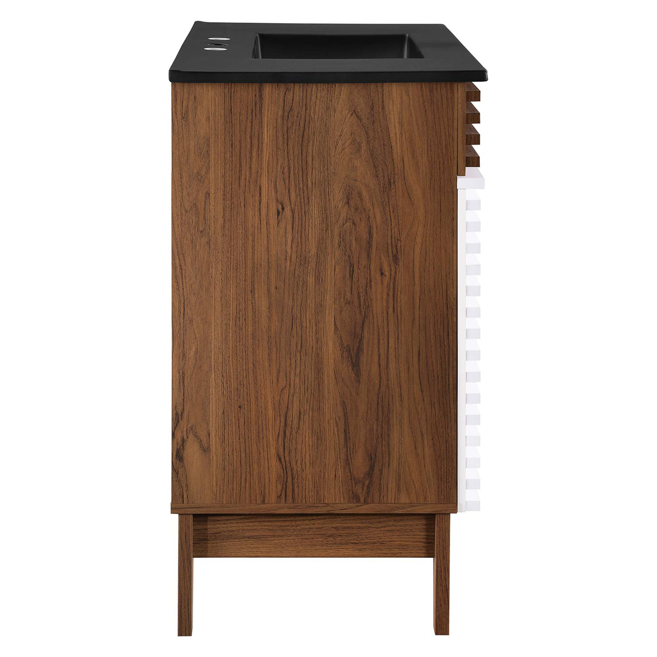Ventra Vanity Unit, Large, White, Walnut and Black