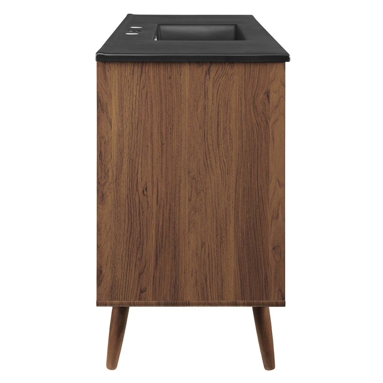 Erisen Single Sink Vanity Unit, Extra Large, Walnut & Black