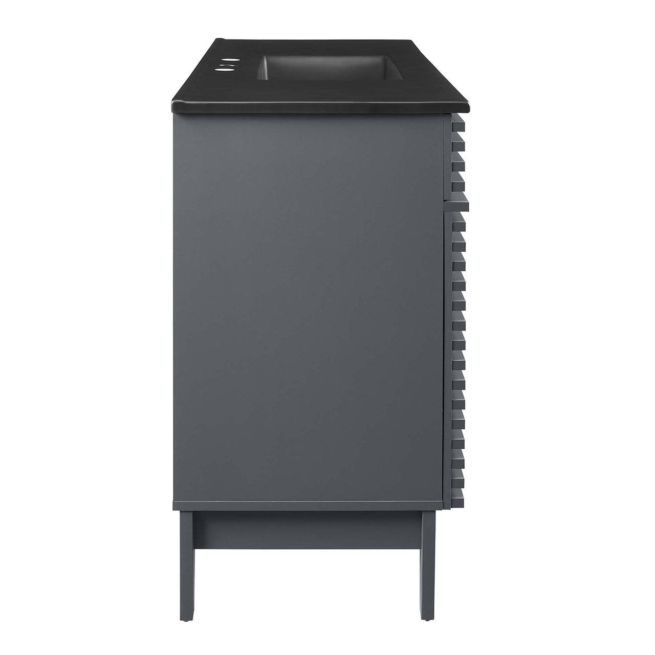 Ventra Single Sink Vanity Unit, Extra Large, Gray & Black
