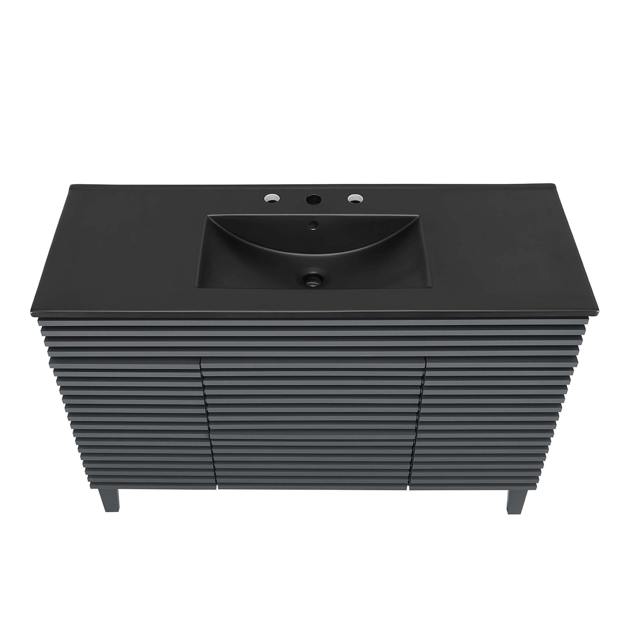 Ventra Single Sink Vanity Unit, Extra Large, Gray & Black