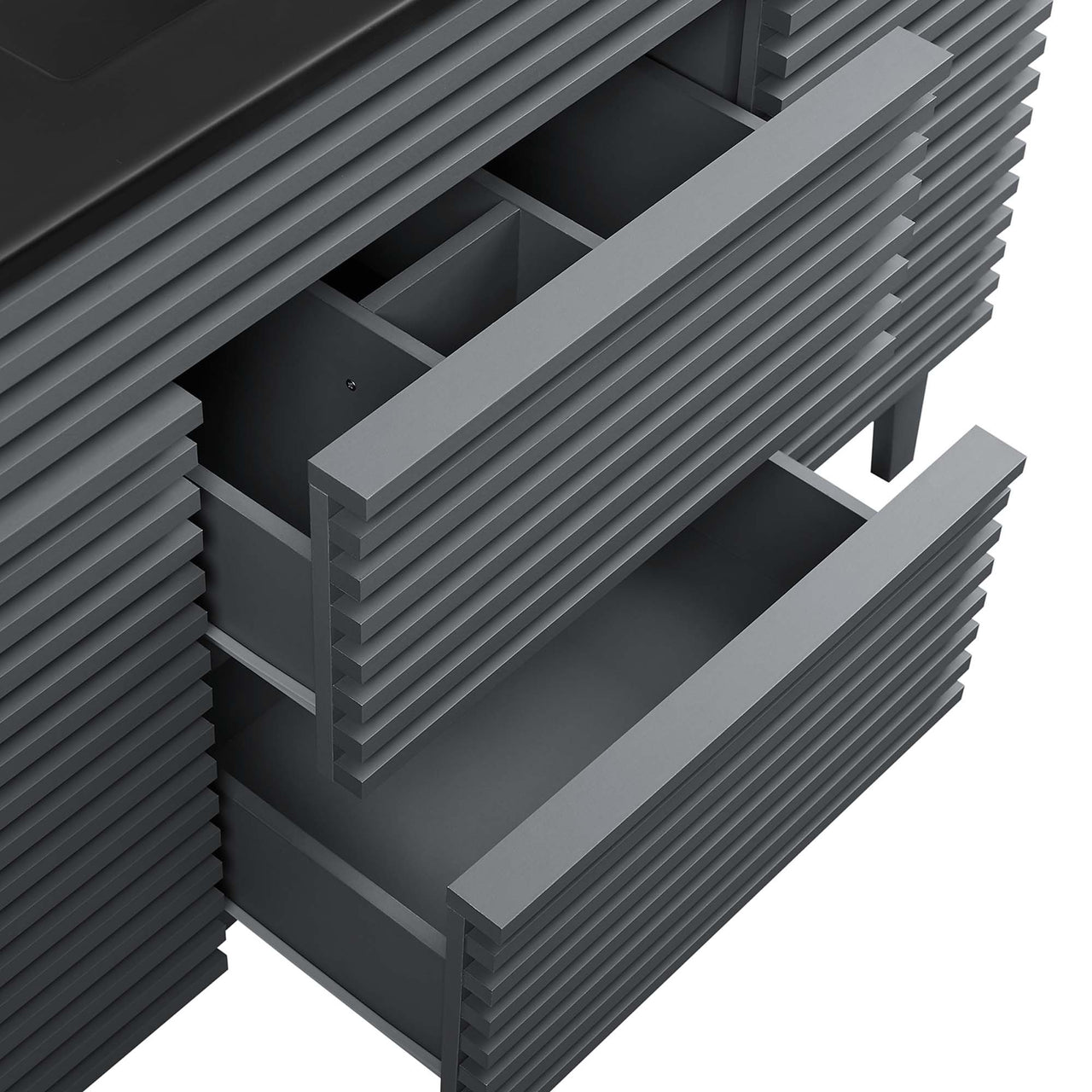 Ventra Single Sink Vanity Unit, Extra Large, Gray & Black