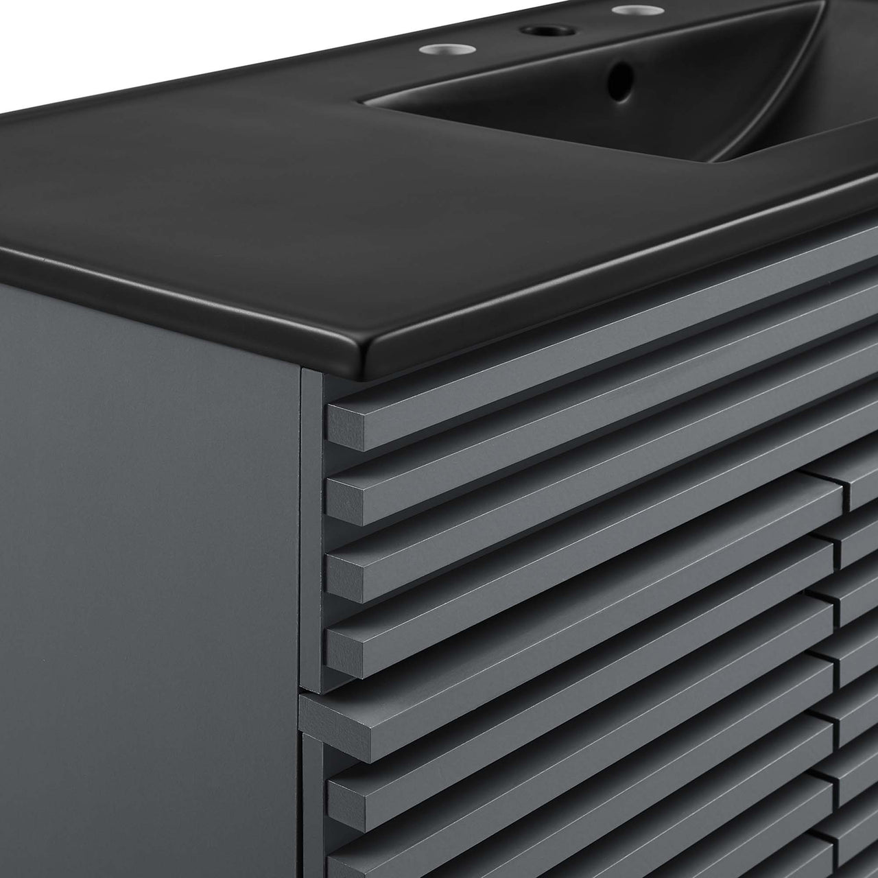 Ventra Single Sink Vanity Unit, Extra Large, Gray & Black