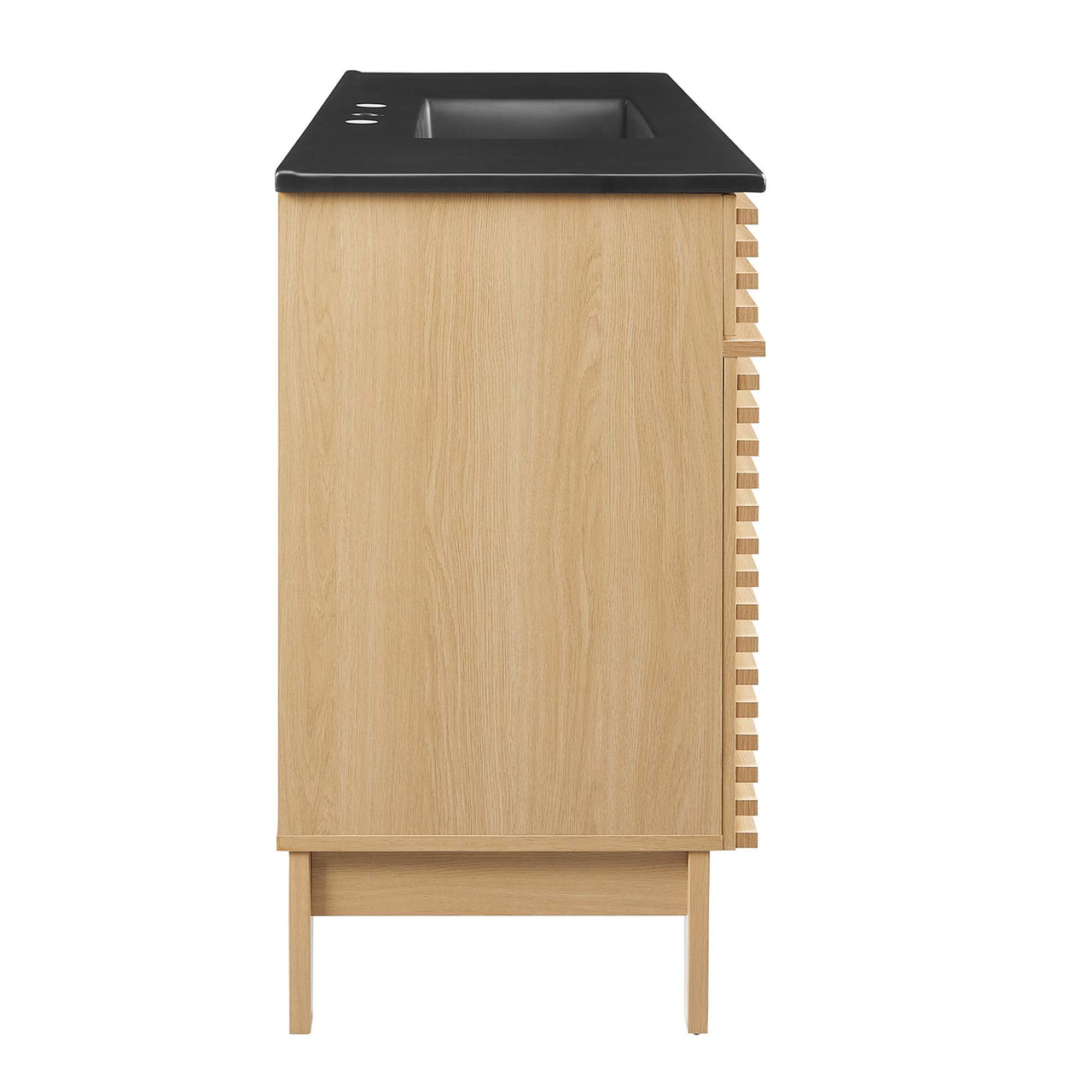 Ventra Single Sink Vanity Unit, Extra Large, Oak & Black