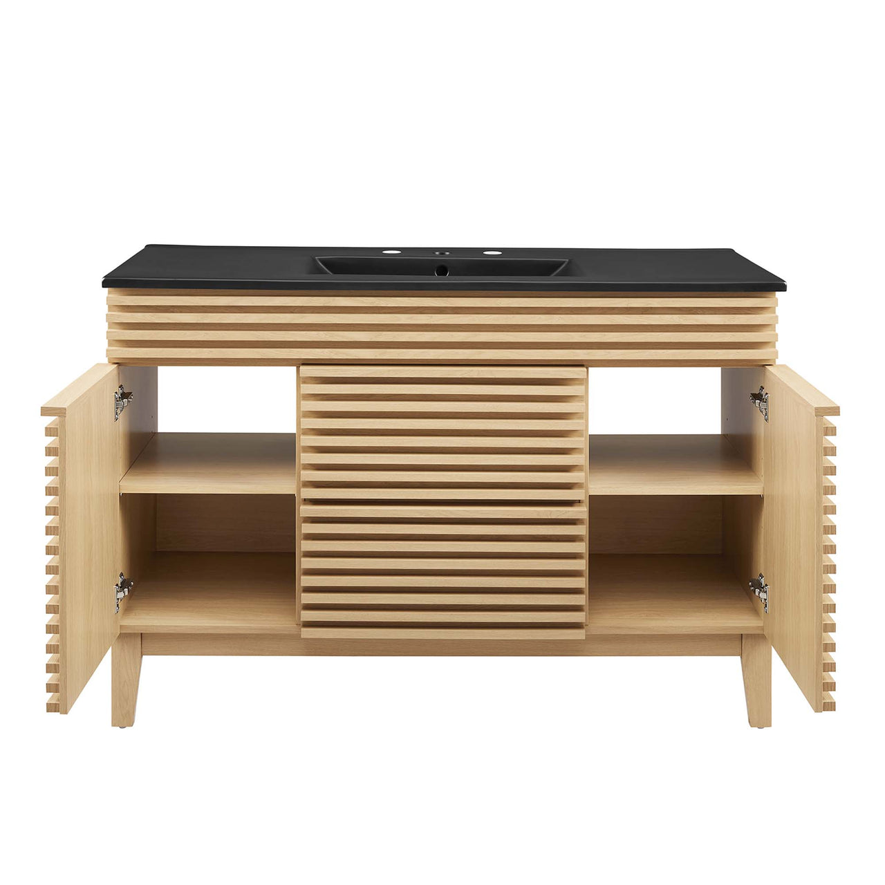 Ventra Single Sink Vanity Unit, Extra Large, Oak & Black