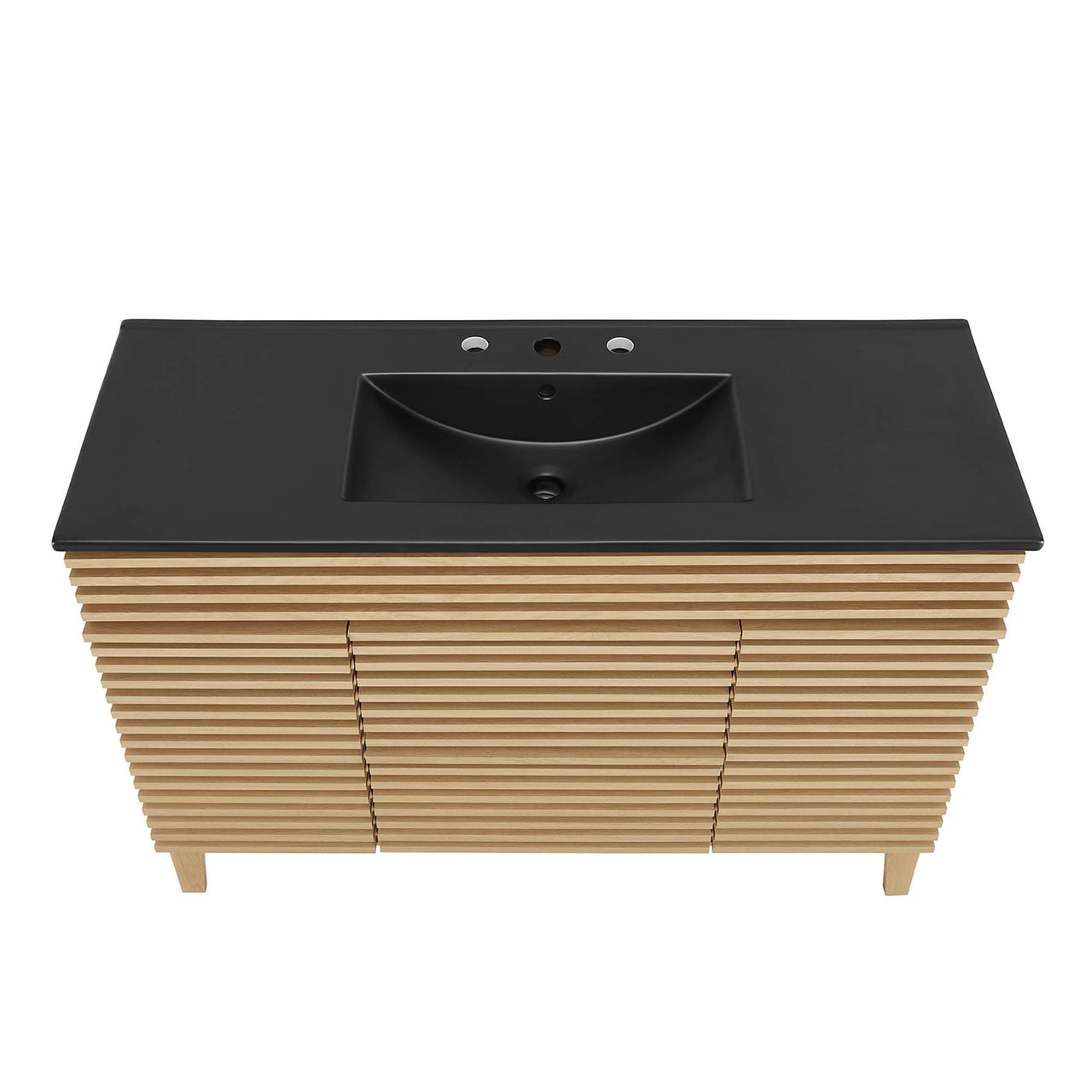 Ventra Single Sink Vanity Unit, Extra Large, Oak & Black