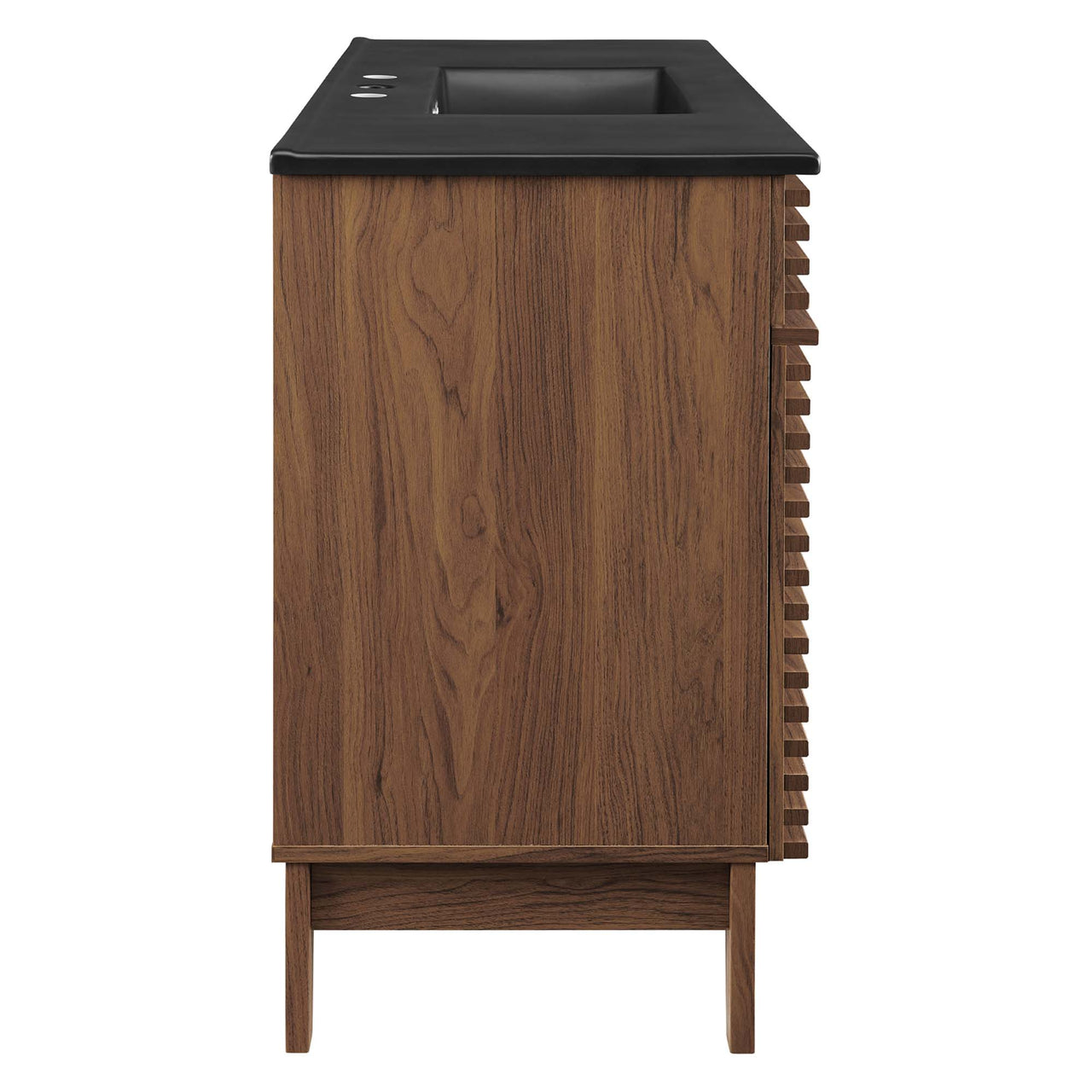 Ventra Single Sink Vanity Unit, Extra Large, Walnut & Black