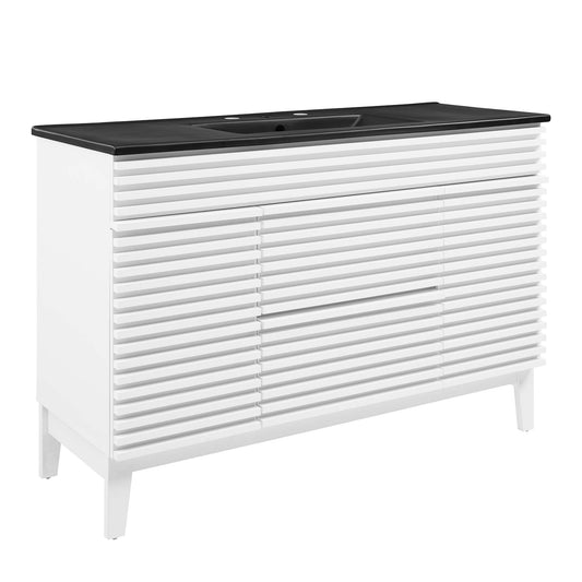 Ventra Single Sink Vanity Unit, Extra Large, White & Black