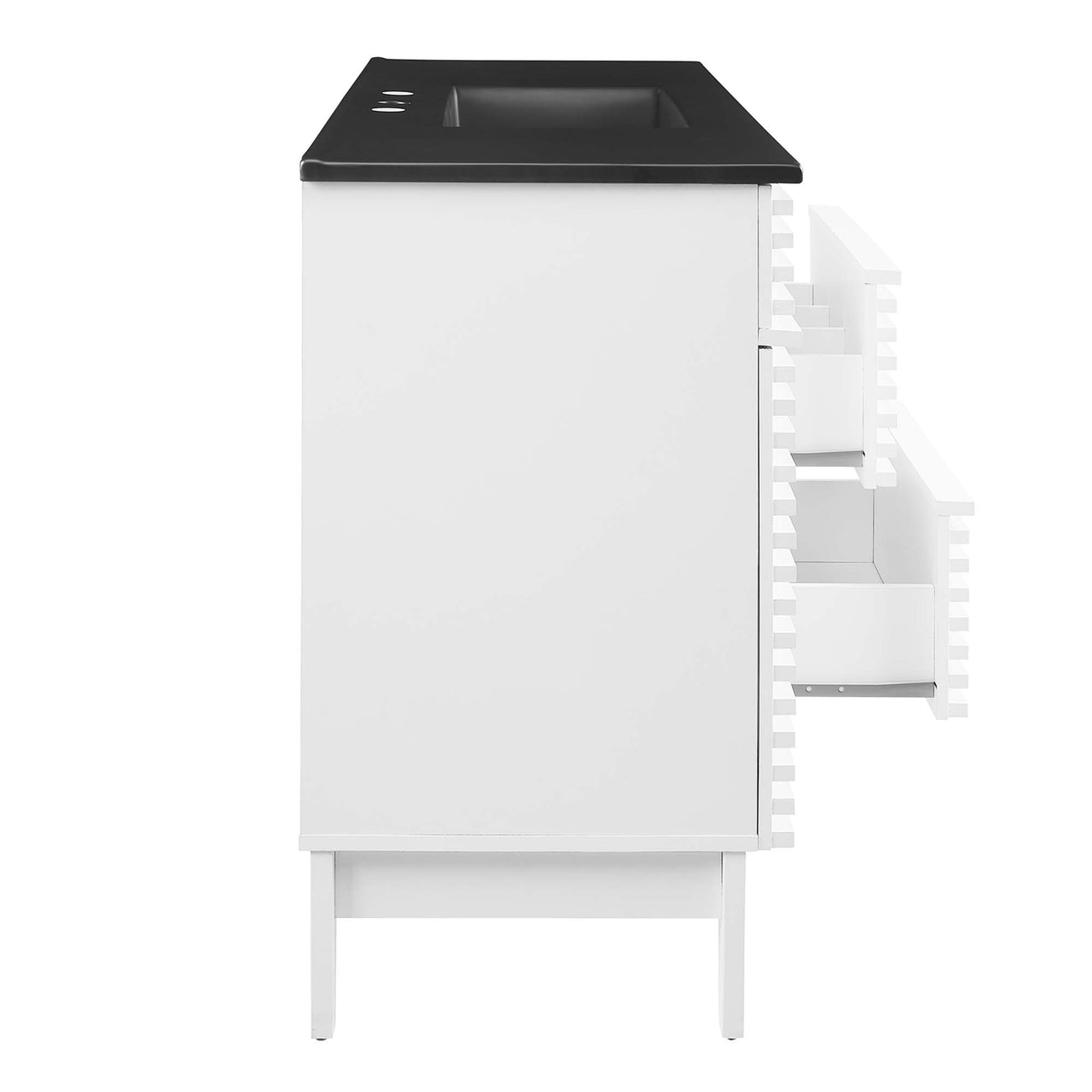 Ventra Single Sink Vanity Unit, Extra Large, White & Black