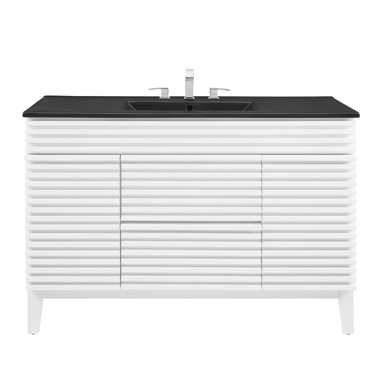 Ventra Single Sink Vanity Unit, Extra Large, White & Black