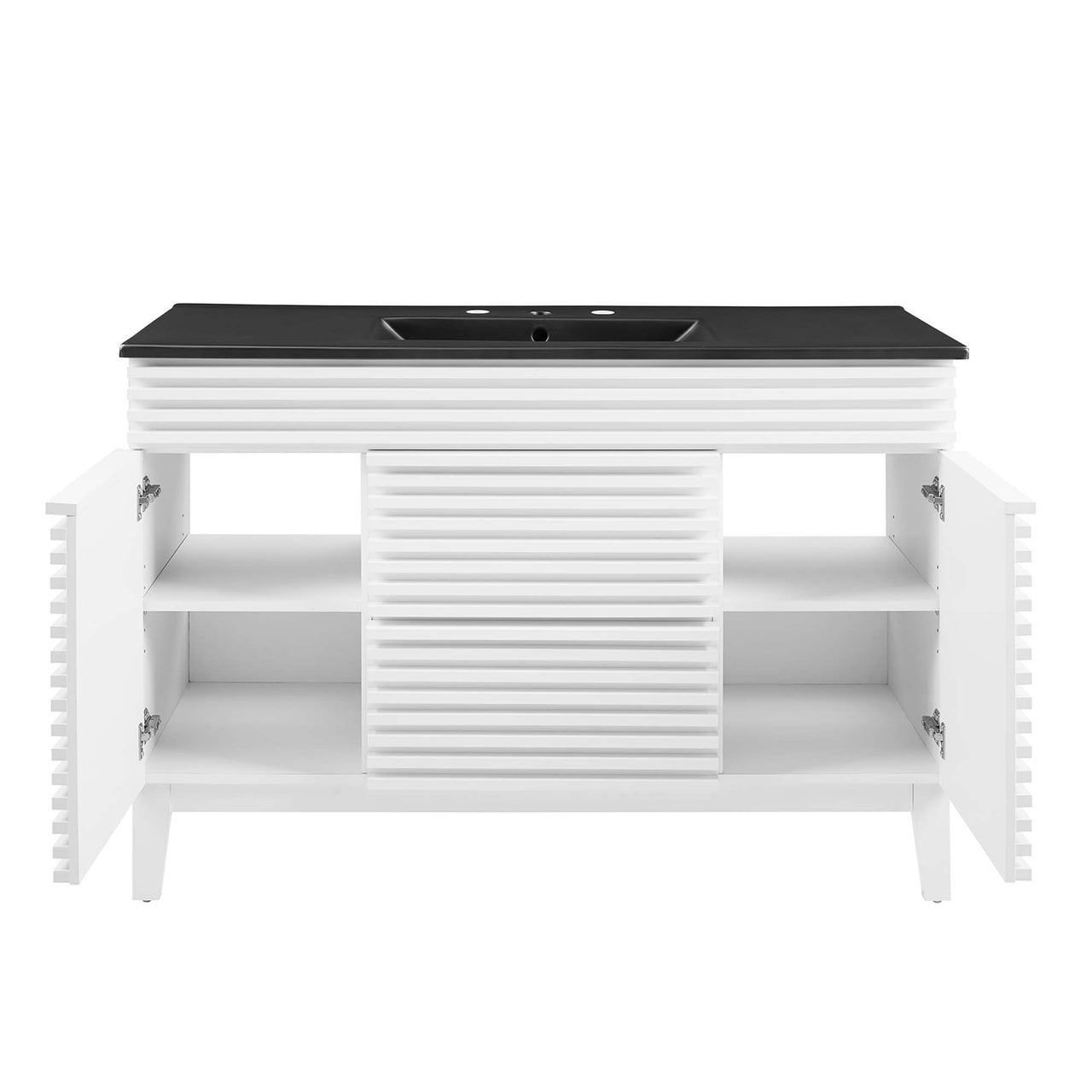 Ventra Single Sink Vanity Unit, Extra Large, White & Black