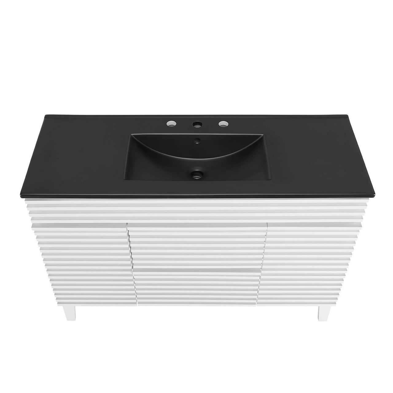 Ventra Single Sink Vanity Unit, Extra Large, White & Black
