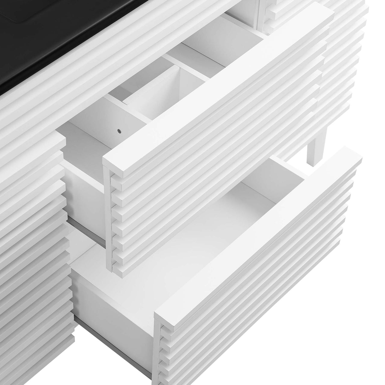 Ventra Single Sink Vanity Unit, Extra Large, White & Black