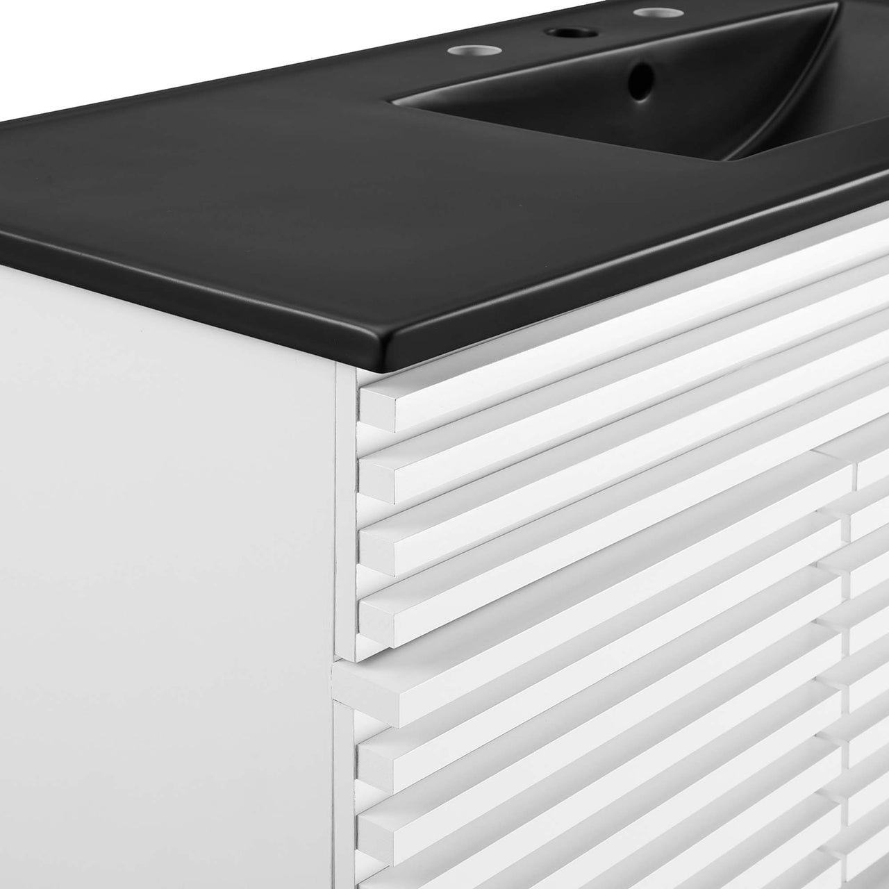 Ventra Single Sink Vanity Unit, Extra Large, White & Black