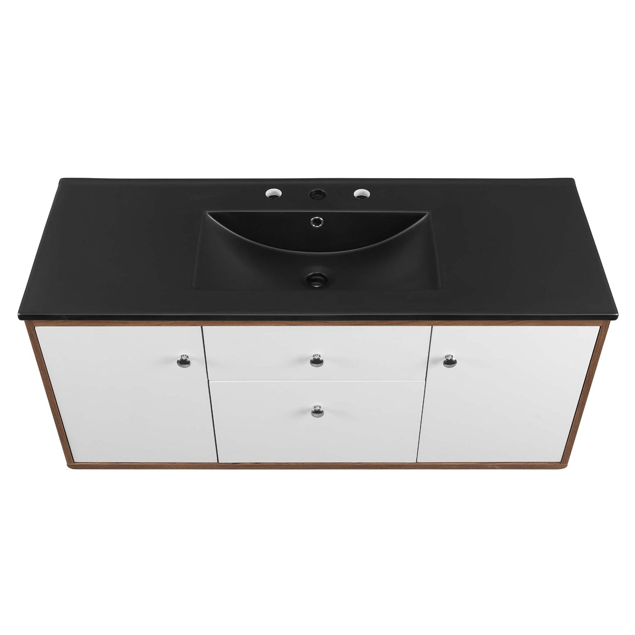 Erisen Floating Vanity Unit, Extra Large, Walnut & Black