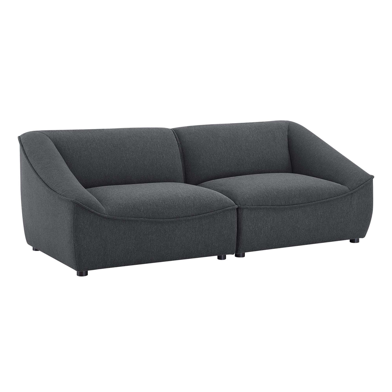 Rise 2-Piece Loveseat Sectional, Charcoal