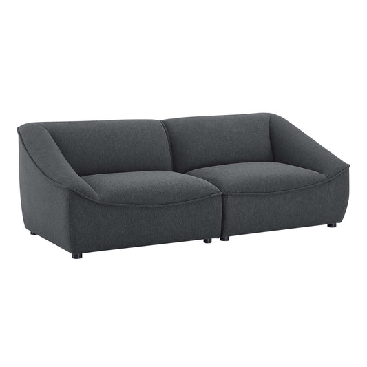 Rise 2-Piece Loveseat Sectional, Charcoal