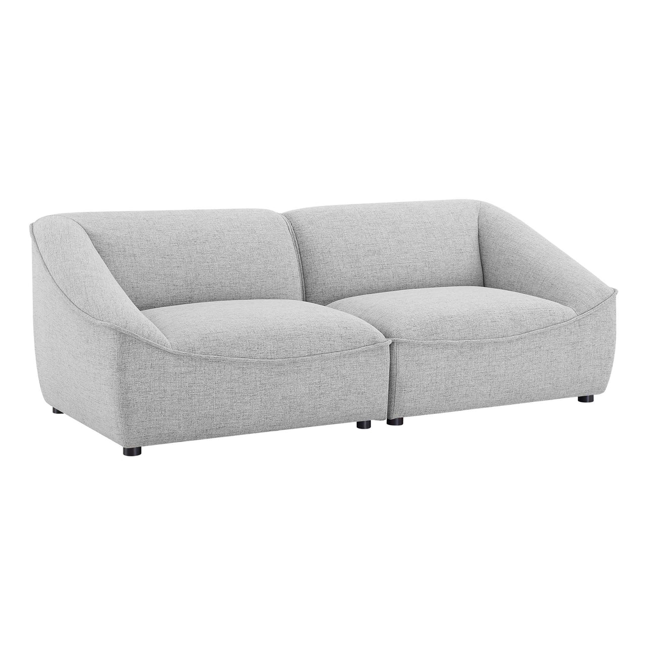 Rise 2-Piece Loveseat Sectional, Light Gray