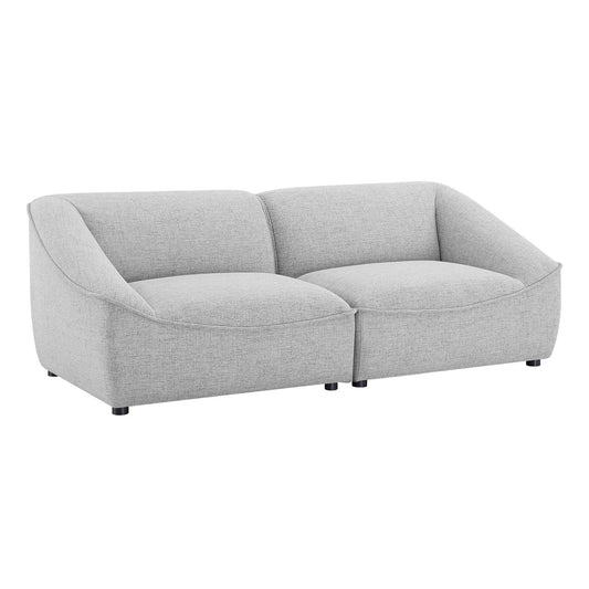 Rise 2-Piece Loveseat Sectional, Light Gray