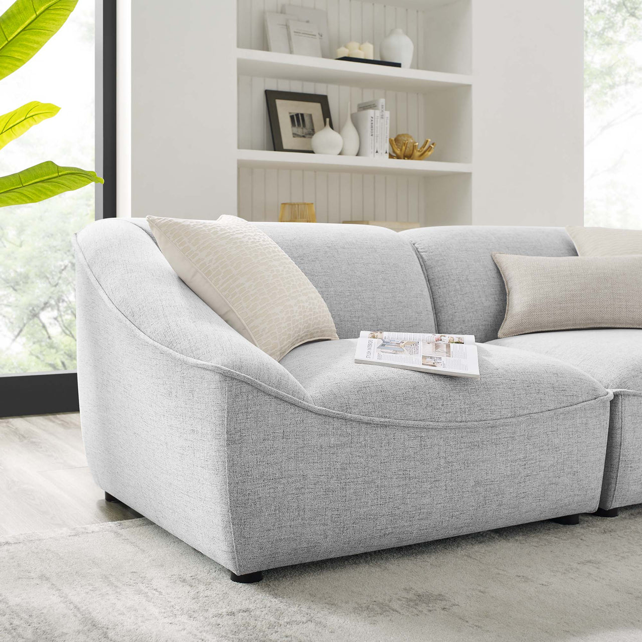 Rise 2-Piece Loveseat Sectional, Light Gray