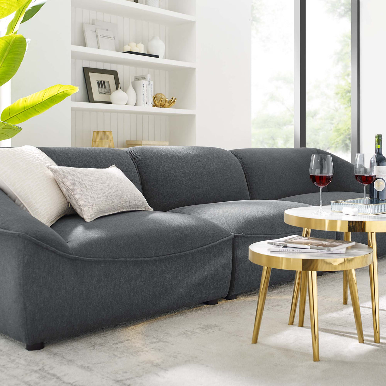 Rise 3-Piece Sofa Sectional, Charcoal