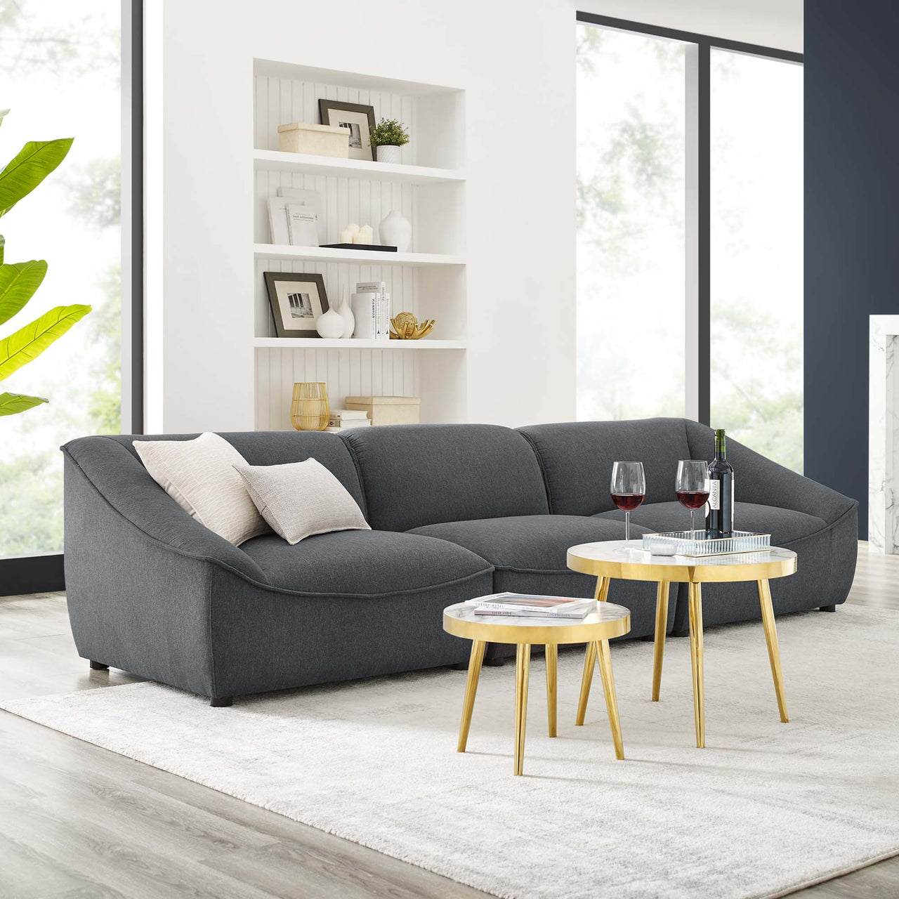 Rise 3-Piece Sofa Sectional, Charcoal