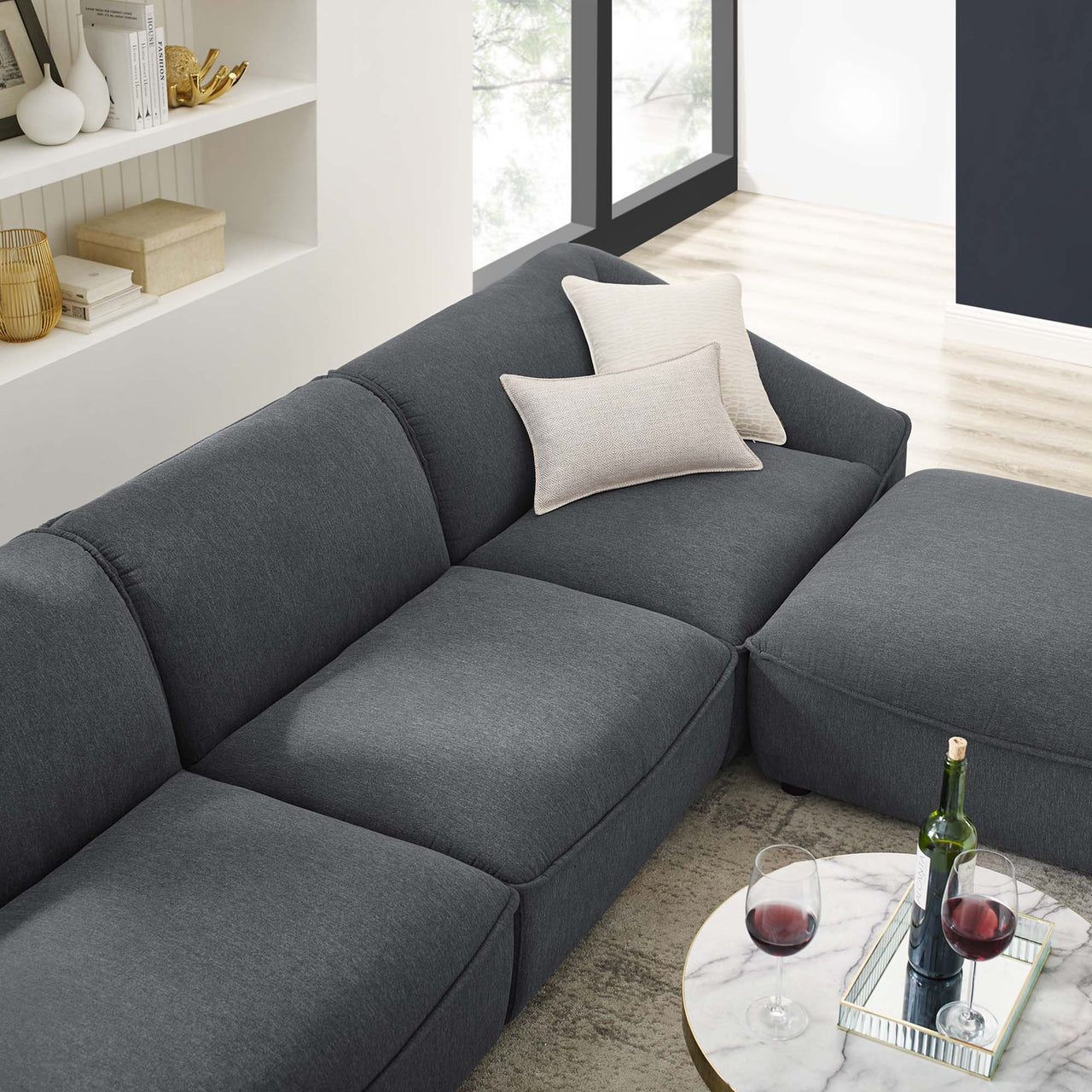 Rise 4-Piece Sectional, Charcoal