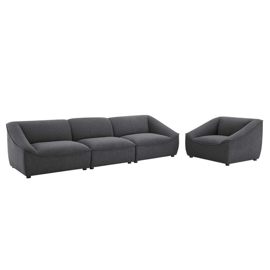 Rise 4-Piece Lounging Set, Charcoal
