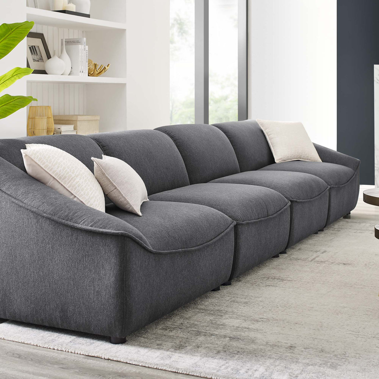 Rise 4-Piece Sofa Sectional, Charcoal