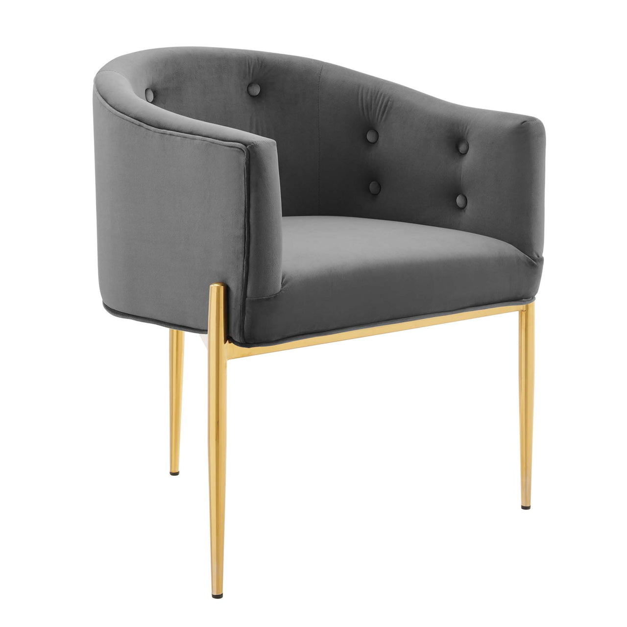Civetta Upholstered Velvet Chairs Set of 2, Gray
