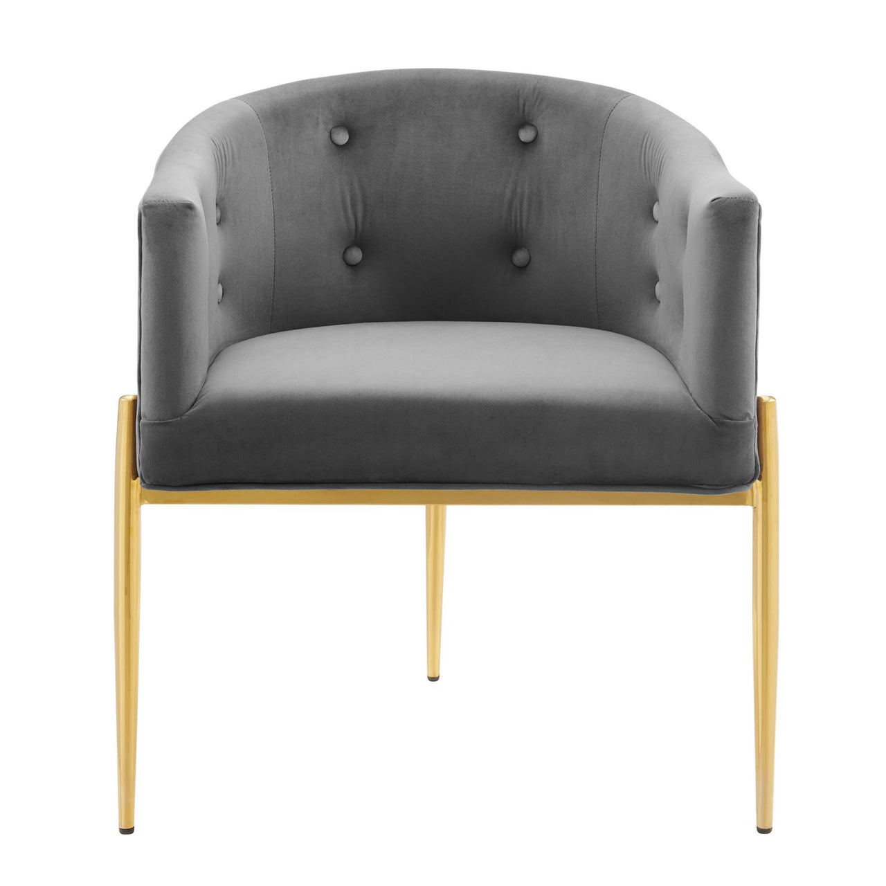 Civetta Upholstered Velvet Chairs Set of 2, Gray