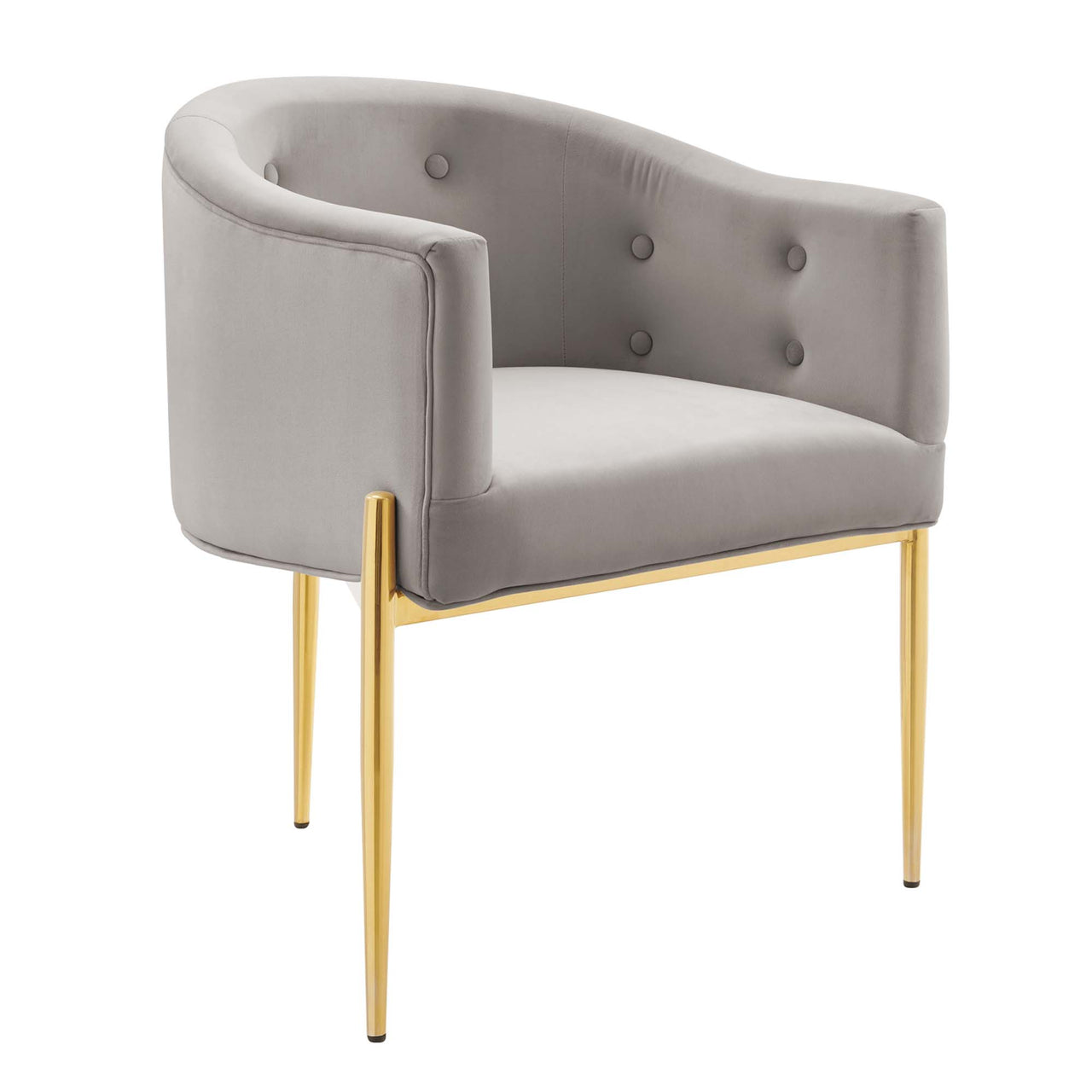 Civetta Upholstered Velvet Chairs Set of 2, Light Gray
