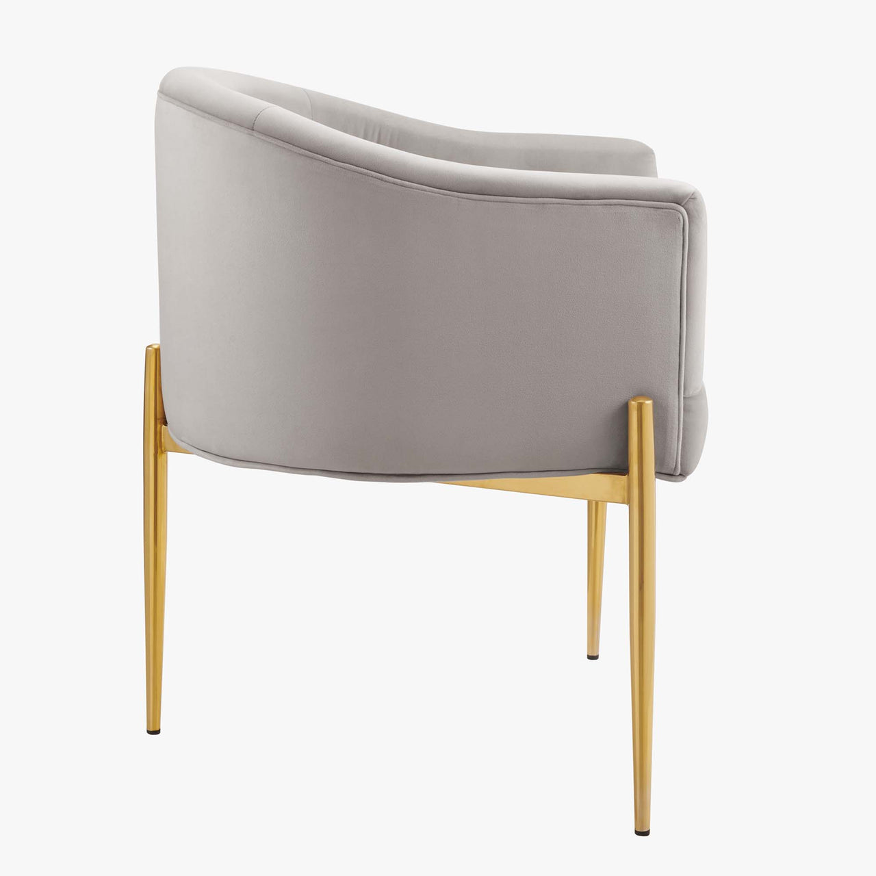 Civetta Upholstered Velvet Chairs Set of 2, Light Gray