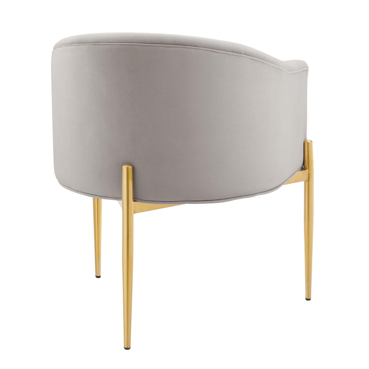 Civetta Upholstered Velvet Chairs Set of 2, Light Gray