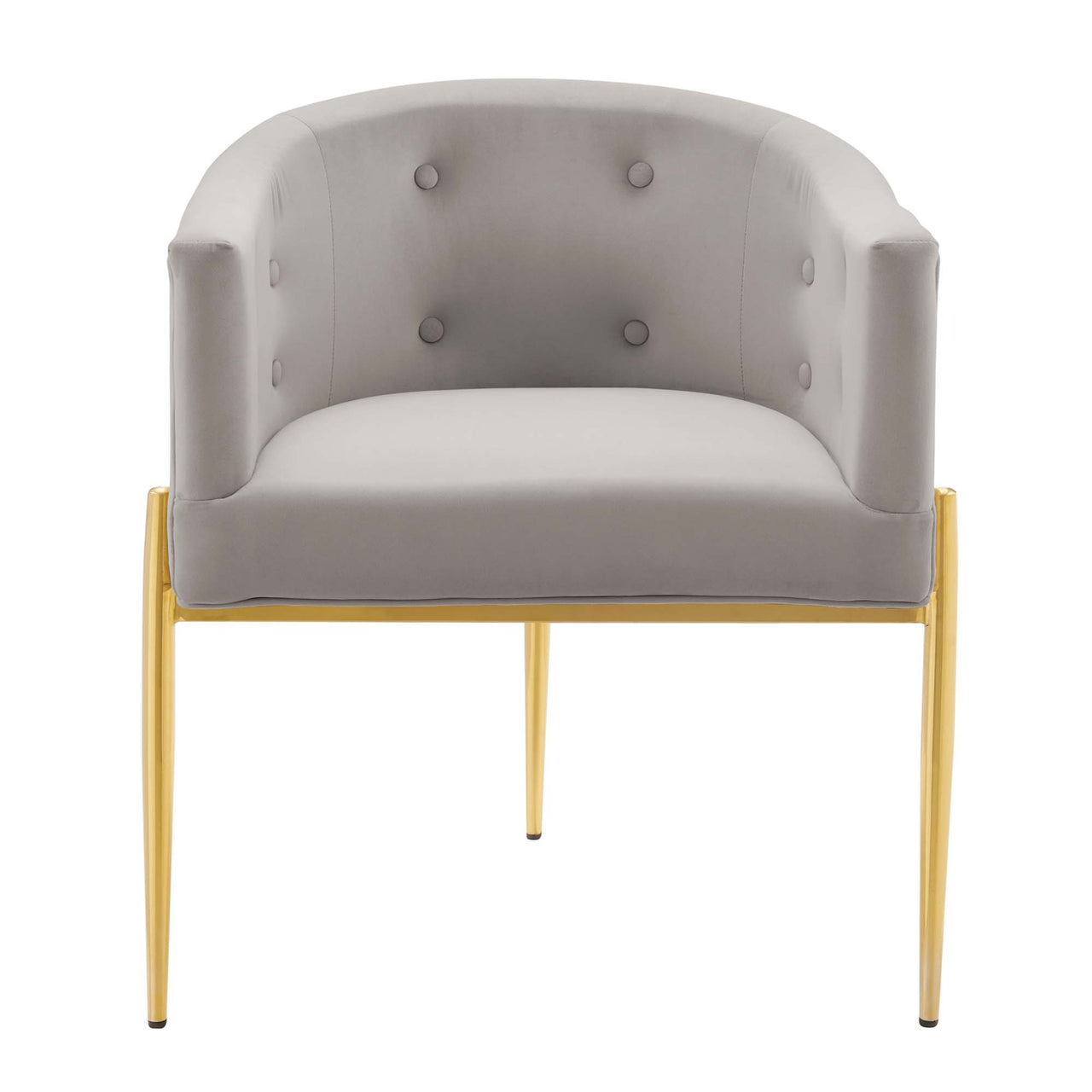 Civetta Upholstered Velvet Chairs Set of 2, Light Gray