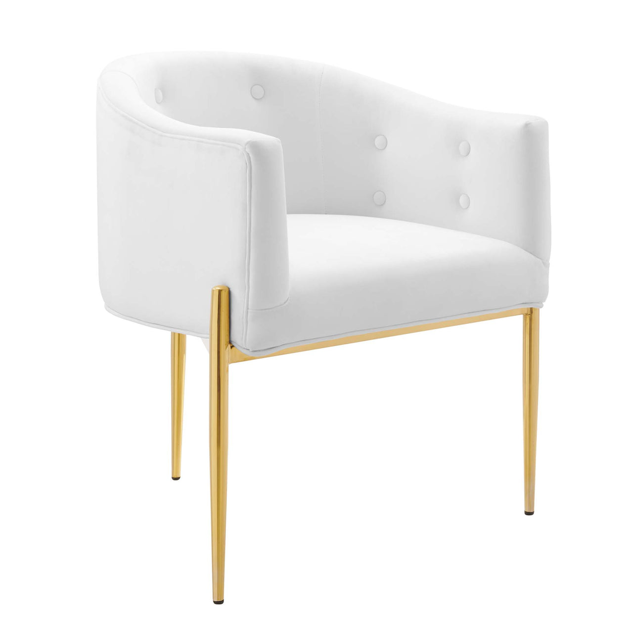 Civetta Upholstered Velvet Chairs Set of 2, White