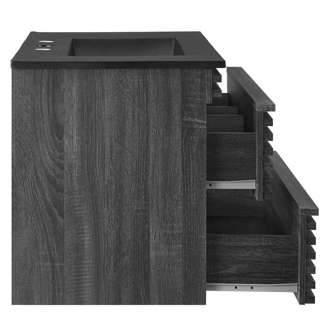 Ventra Floating Vanity Unit, Medium, Charcoal & Black