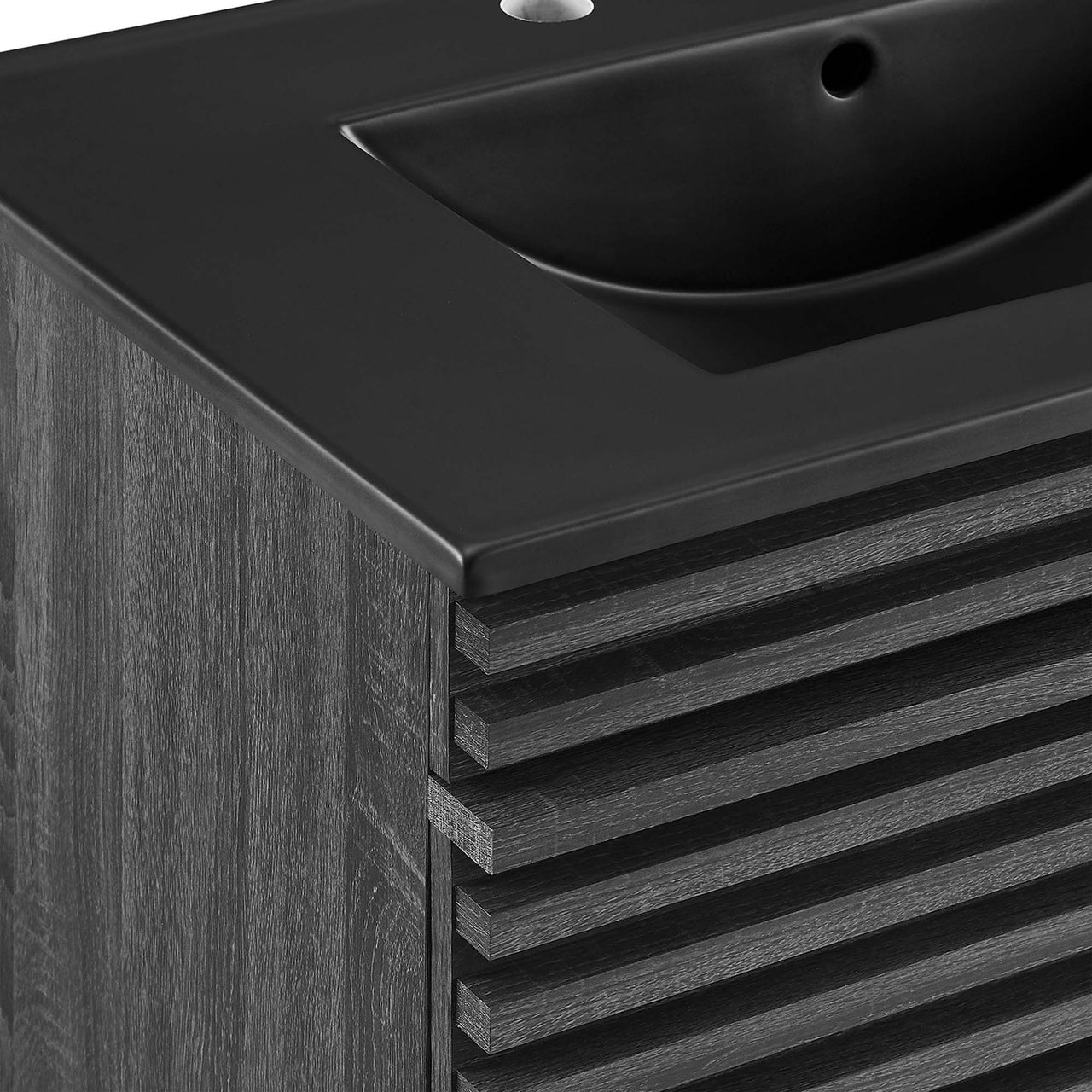 Ventra Floating Vanity Unit, Medium, Charcoal & Black