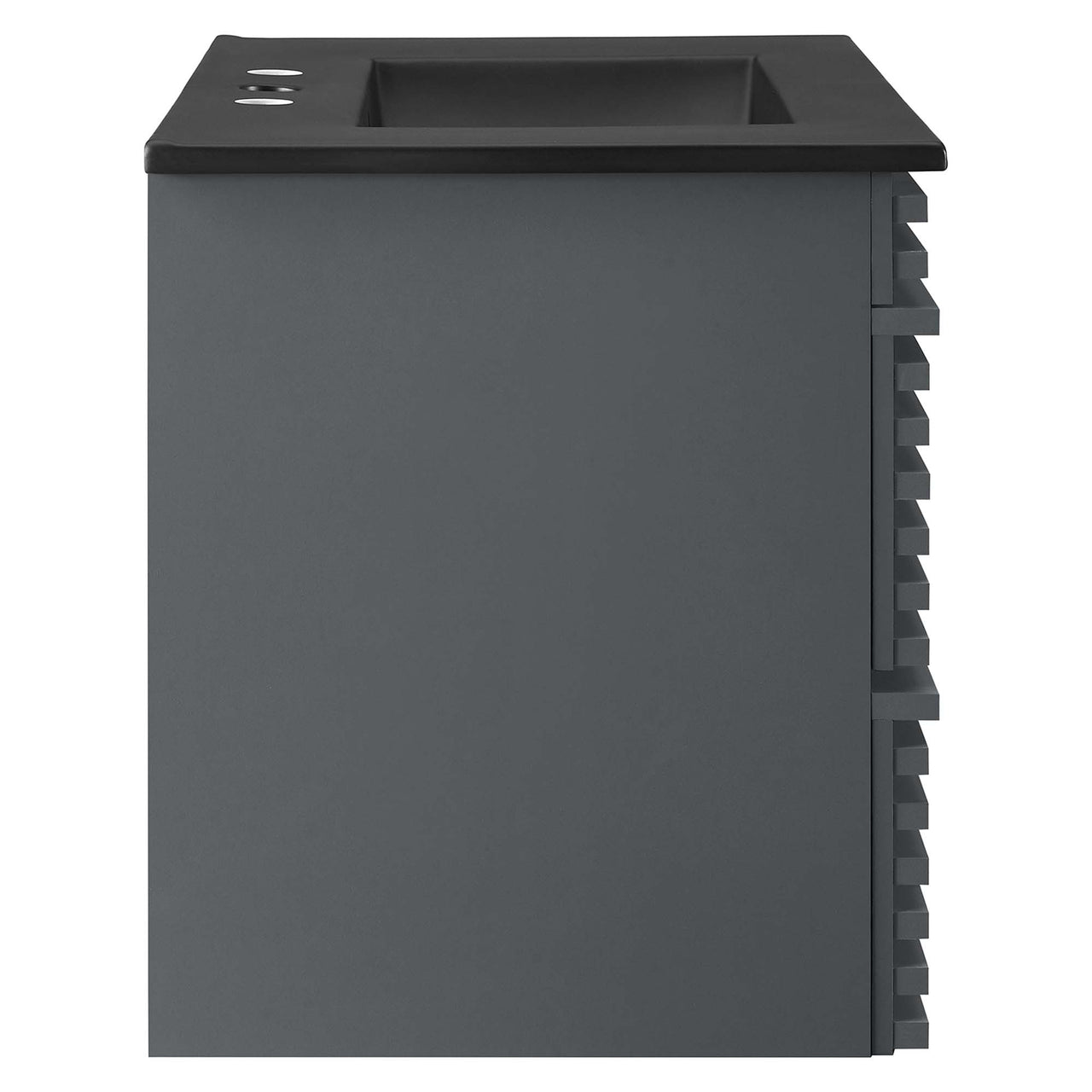 Ventra Floating Vanity Unit, Medium, Gray & Black