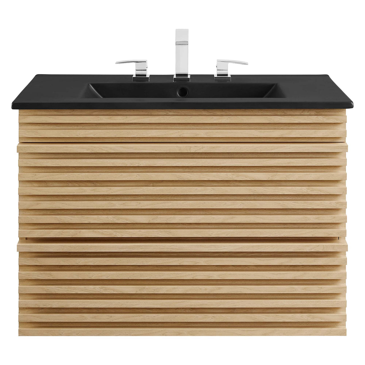 Ventra Floating Vanity Unit, Medium, Oak & Black