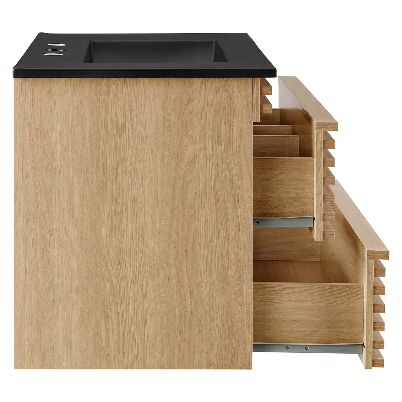 Ventra Floating Vanity Unit, Medium, Oak & Black