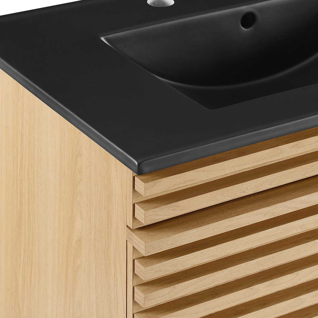 Ventra Floating Vanity Unit, Medium, Oak & Black