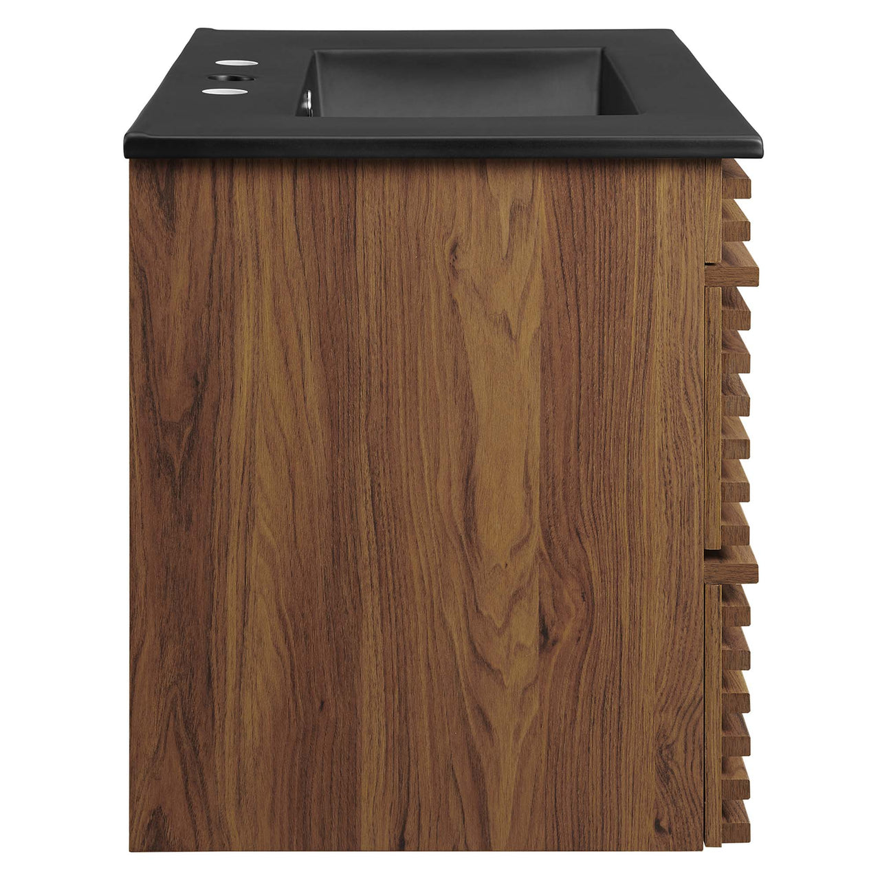 Ventra Floating Vanity Unit, Medium, Walnut & Black